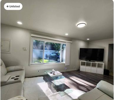 Living area in an illustrative rental listing