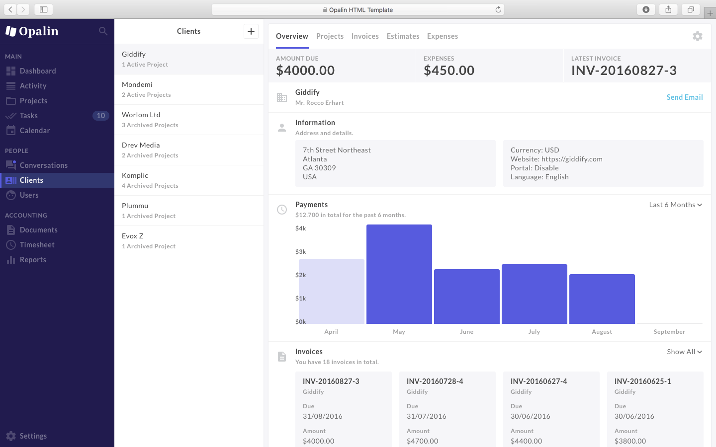 Opalin Dashboard