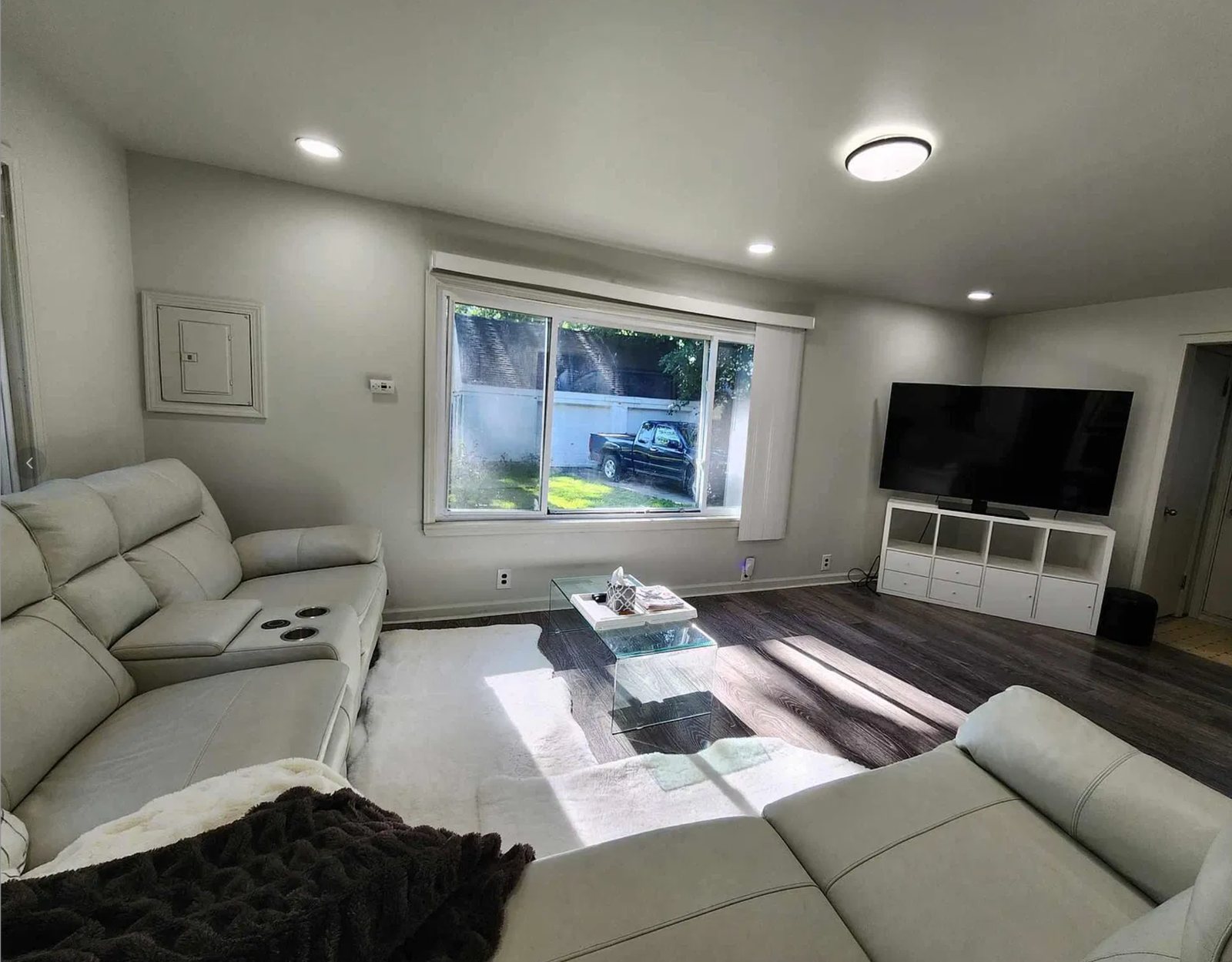 Bright living room at the Ziegler Street rental